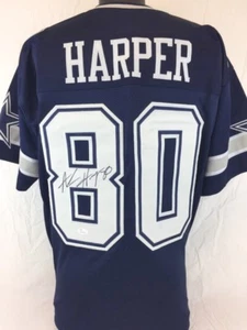 Alvin Harper Signed Blue Cowboys Jersey (JSA) 1st Round Dallas Draft Pick 1991 - Picture 1 of 6