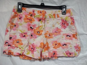 Ann Taylor LOFT Floral Print Linen Casual Shorts--Pink/Orange/Ivory--Sz 00 - Picture 1 of 2
