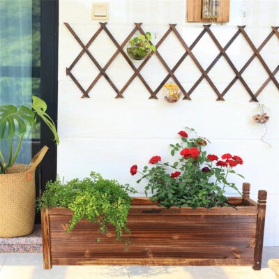 Outdoor Planter Box Square Flowers Herbs Pot Raised Bed Garden Porch Patio Decor - Image 1 of 4