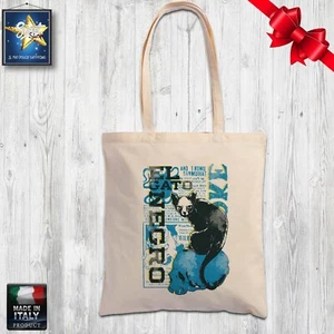 shopper borsa cotone EL GATO NEGRO idea regalo GATTO FELINO NATALE COMPLEANNO - Foto 1 di 1
