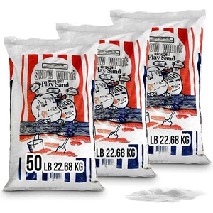 US Silica 50 Pound Bag Snow White Play Sand for Sand Tables, White (3 Pack) - Picture 1 of 6