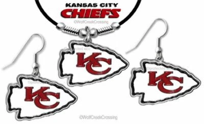 KANSAS CITY CHIEFS CONJUNTO DE COLLAR Y PENDIENTES JOYAS DE FÚTBOL AMERICANO NFL - ENVÍO GRATUITO #BL' Foto 1 de 4