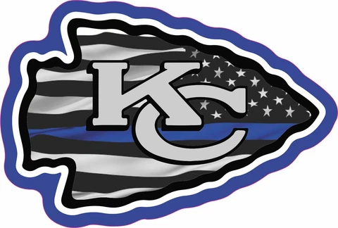 Chiefs Blue Line Inspired Full Size Football Helmet Decals Cover