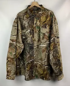 Realtree Shirt Green Multi Camo Print Collared Long Sleeve Buttons Pockets 3XL - Picture 1 of 9