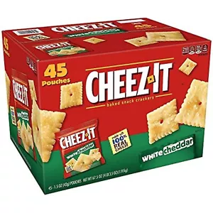 Cheez-It White Cheddar Crackers Snack Packs 1.5 oz. pouches, 45 ct. A1 - Picture 1 of 1