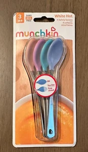 Munchkin 4 White Hot Safety Spoons, BPA-Free with Stainless Steel Handle - Picture 1 of 2