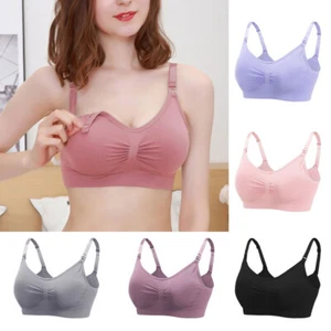Wireless Seamless Maternity Nursing Bra Breastfeeding Comfort Sleep Padded Bra - Picture 1 of 30