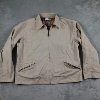 Vintage J Crew Jacket Mens Large Brown Bomber Flannel Workwear Preppy - Image 1 of 4