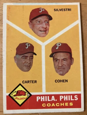1960 Topps #466 Phillies Coaching Staff VG - Image 1 of 2