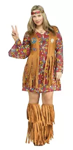 Fun World Peace Love Hippie 60s Vintage Adult Womens Halloween Costume 123455 - Picture 1 of 3