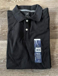 Camisa polo de golf George Piqué manga corta cuello polo negra para hombre XS 30-32 - Imagen 1 de 5