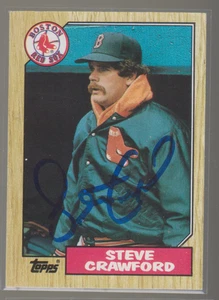 Autographed 1987 Topps Steve Crawford - Red Sox - Picture 1 of 1