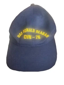 USS Ronald Reagan CVN 76 Dark Navy Adjustable Embroidered Cap Hat - Picture 1 of 1