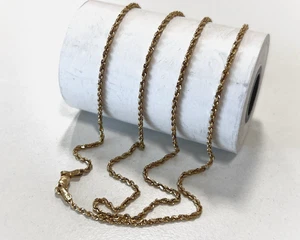 Fine 14k Yellow Gold Rope Chain Necklace 22" Long Italian 4.06 Grams 1.3mm wide - Picture 1 of 13