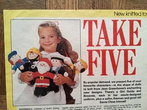 Knitting Pattern - Jean Greenhowe Santa, Brownie, Guide, Fireman & Sailor dolls - Picture 1 of 5