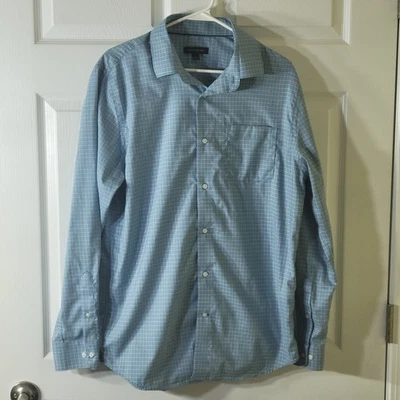 Camisa de vestir Banana Republic para hombre grande azul/blanco calce clásico abotonada Foto 1 de 4