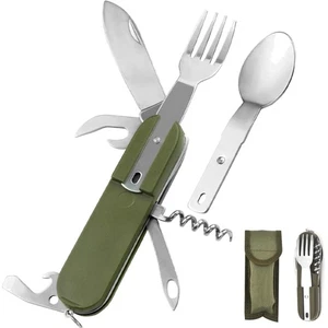 Bundeswehr Campingbesteck 7 in 1 Edelstahl Klappbesteck Set - Bild 1 von 10