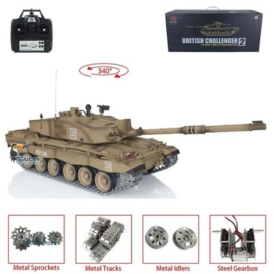 Hot Sale Henglong 1/16 7.0 Upgraded Challenger II RTR RC Tank 3908 340° Turret - Image 1 of 4