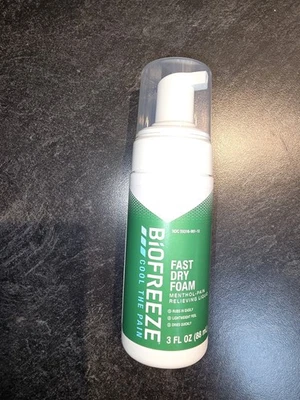 Biofreeze Fast Dry Foam Pain Relief Liquid 3oz Menthol Muscle Rub Exp 01/26 - Image 1 of 3