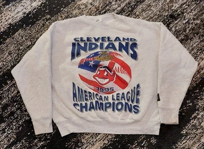 Suéter DE COLECCIÓN Cleveland Indians 1995 Serie Mundial Campeones de la Liga Americana Talla L Foto 1 de 3