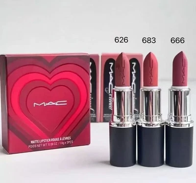 MAC Love Lipstick 3 piece set 666, 683, 626 1.8g*3 The best gift lady - Image 1 of 3