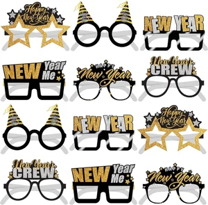 , Happy New Years Brille - 12er Pack | Glänzende Happy New Years Eve Brille, H - Bild 1 von 8