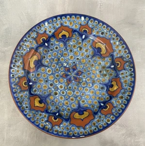 HOLLAND GOUDA Assiette plat céramique Pays-Bas décor stylisé début XXe ~27cm - Imagen 1 de 11