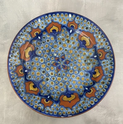 HOLLAND GOUDA Assiette plat céramique Pays-Bas décor stylisé début XXe ~27cm - Photo 1/4