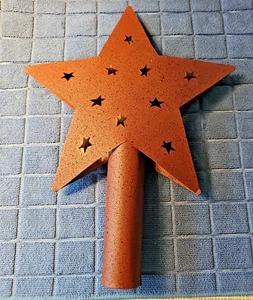 Bauernhaus rostiger Stern Weihnachtsbaumspitze 12” hoch x 11” breit - Bild 1 von 6
