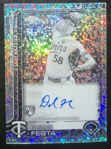 2025 Topps Chrome David Festa RC Auto Black & White Mini Diamond Refractor SSP - Picture 1 of 2
