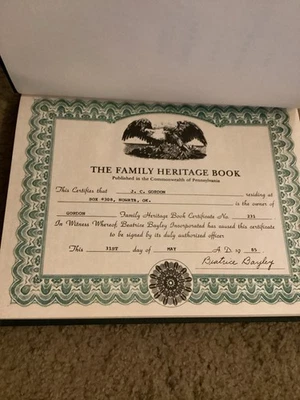 Vintage Genealogy THE J.C.GORDON FAMILY HERITAGE BOOK NOWATA OK Family Tree Book - Image 1 of 4