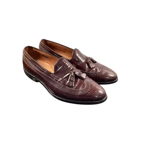 Zapatos Mocasines Allen Edmonds 8587 Para Hombre Punta de Cuero Borla Ala Borgoña Talla 12D - Imagen 1 de 13