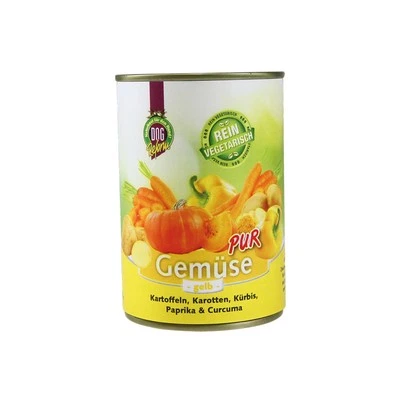 Schecker Nassfutter - 100% Gemüse pur - gelb - vegetarisch Diätfutter  3x410g  - Bild 1 von 3
