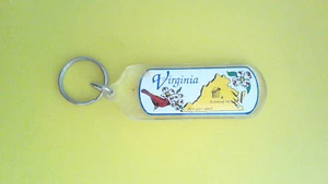 Virginia Cardinal Map keychain. key chain ring tag - Picture 1 of 2
