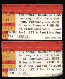 2 HARLEM GLOBE TROTTERS TICKET STUBS (V741) LAS VEGAS, NV 2/13/08 - Picture 1 of 2
