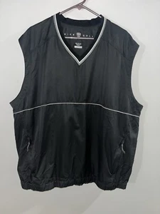 Gilet vintage Nike Golf nero con retro centrale swoosh tasche con cerniera uomo 2XL - Foto 1 di 4