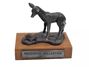 Statua cervo Michael Ricker Wisconsin firmata peltro fatta a mano fauna selvatica - Foto 1 di 11