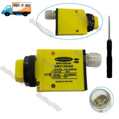 For Banner Mini-beam SM312DQD Photoelectric Sensor Switch 10-30VDC PNP 4-Pin - Image 1 of 4