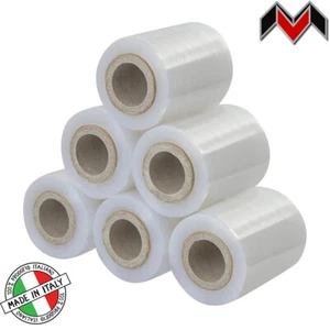 12 Mini Roll Bobina Pellicola Film Estensibile Trasparente manuale 23My 10cm - Foto 1 di 6