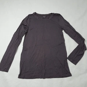 Three Dots Size L Gray Jersey Long Sleeves Stretch Pullover Top - Picture 1 of 5