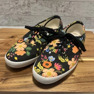 KEDS X Rifle Paper Co. Floral Canvas Sneakers Sz. 10 Wide - MINT - Picture 1 of 10