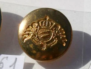 RARE BOUTON UNIFORME MILITAIRE - COURONNE + ANGELOT / CUPIDON? + BLASON - D:15mm - Foto 1 di 2