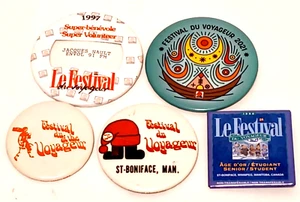 5 botones retrovisores vintage Festival Du Voyageur 1996, 1997, 2021, etc. - Imagen 1 de 7
