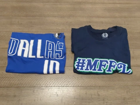 Lot of 2 - NBA Dallas Mavericks Promo Shirts Men's Size XL Blue & Navy Blue Cover