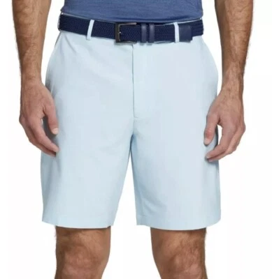 Walter Hagen Men's 32 P11 Micro Lines Soft Blue Golf Shorts 9" Inseam Gripper - Image 1 of 4