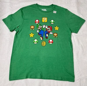 SUPER MARIO T SHIRT, SIZE XL, GREEN, NICE SHAPE, NICE GRAPHICS - Picture 1 of 5