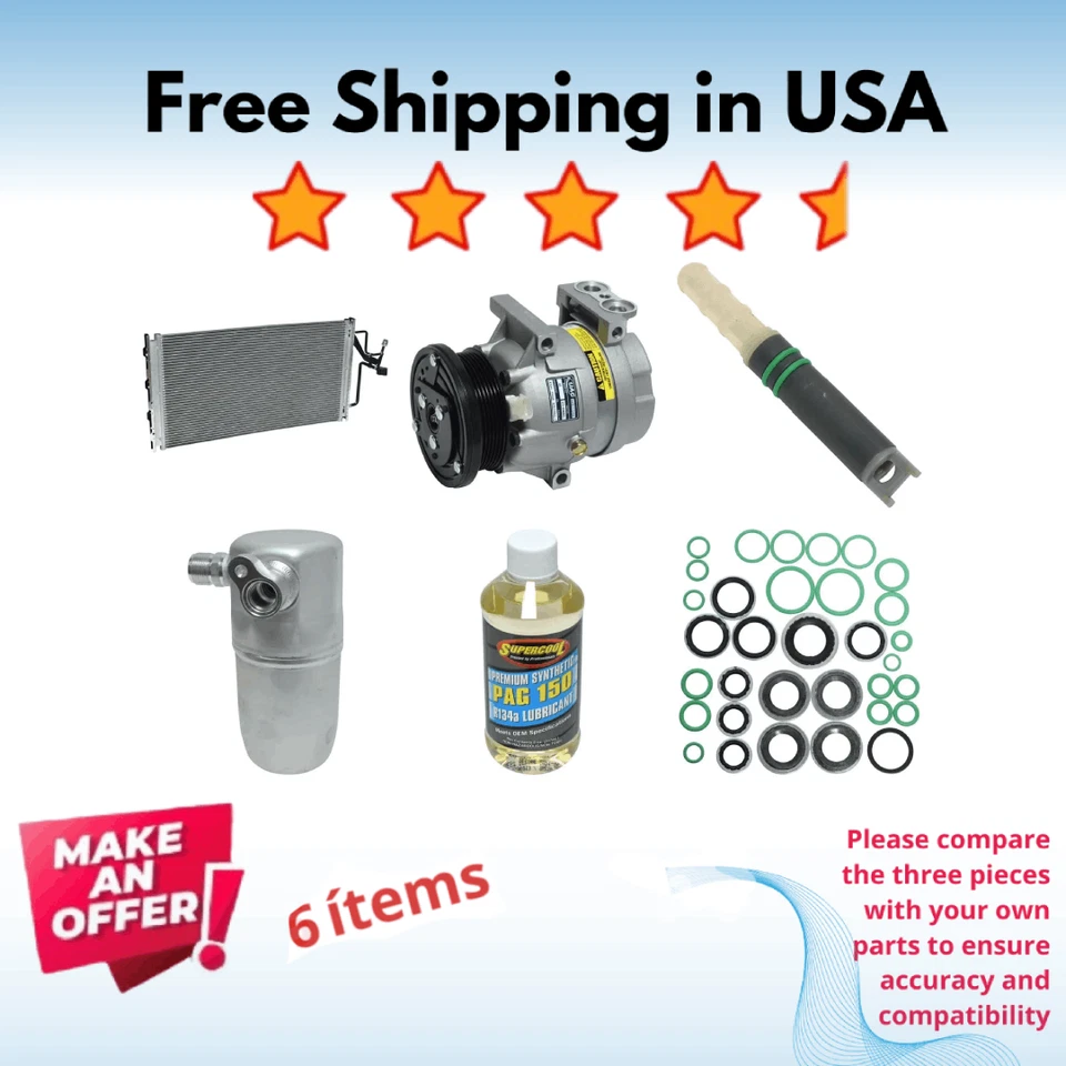 Compressor, Condenser & Valve A/C Fit Buick Century 1999-2005 - Image 1 of 4