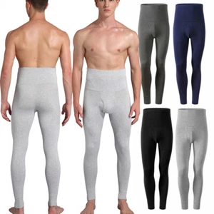 Pijama térmico para hombre Cintura alta control barriga Johns pantalones leggings ropa interior - Imagen 1 de 20