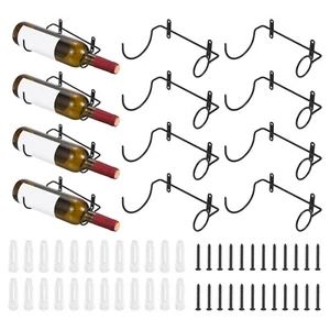 Spiral Wine Wall Holder 12 Pcs, Metal Wine Bottle Display Holder, Black Right - Picture 1 of 7