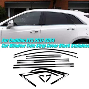 For Cadillac XT5 17-21-2024 2023 Car Window Trim Strip Cover Black Stainless - Picture 1 of 11